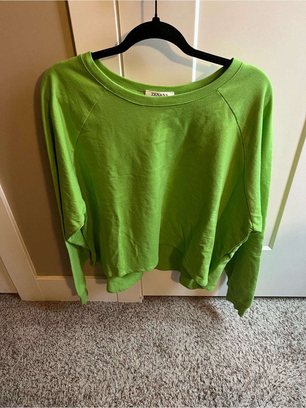 Zenana Outfitters Lime Green Pullover Sweatshirt